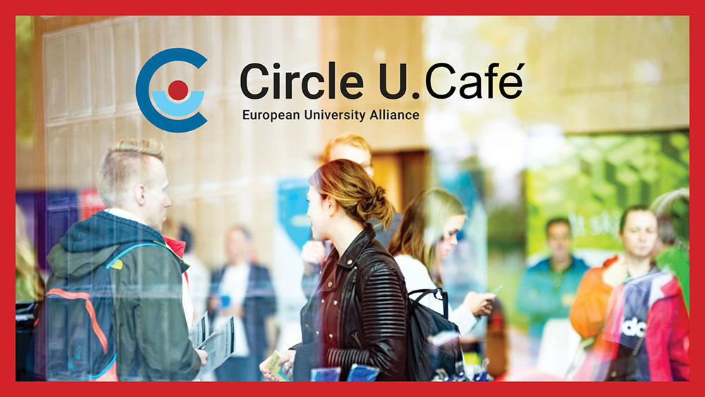 An illustration from the foyer of Georg Sverdrups hus with Circle U. Cafe written on it